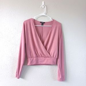Forever 21 Wrap Front Long Sleeve Top